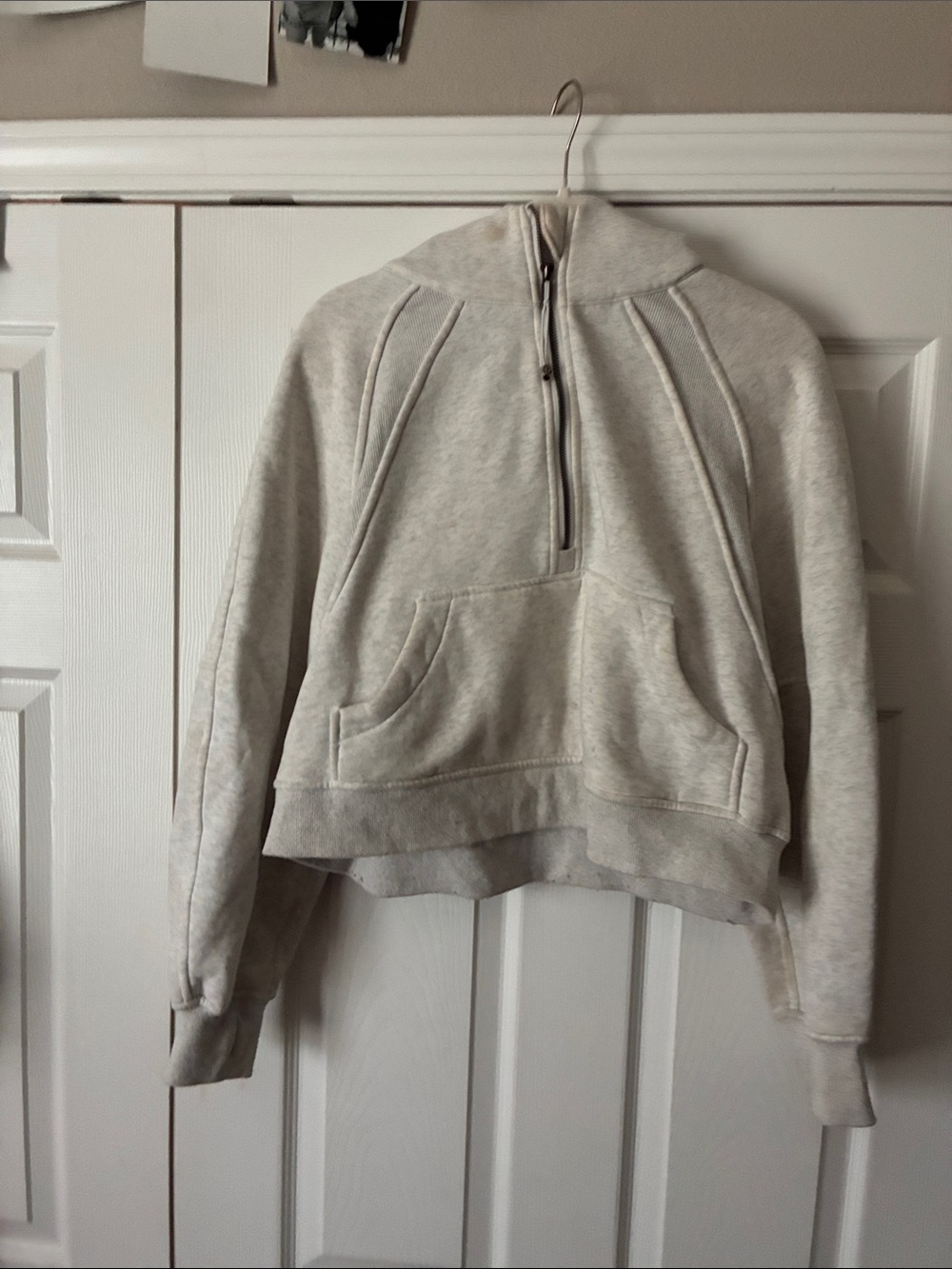 lululemon athletica Cream Half-Zip Funnel Neck Pullover